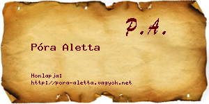 Póra Aletta névjegykártya